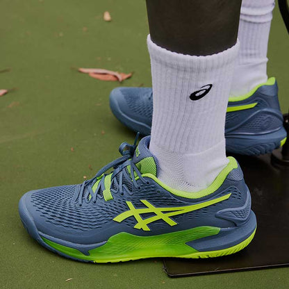 ASICS Gel Resolution 9 'Steel Blue Hazard GREEN