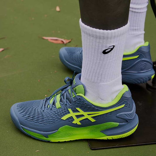 ASICS Gel Resolution 9 'Steel Blue Hazard GREEN